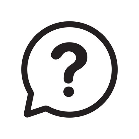 Question mark Icon in outline speech bubble isolated flat design vector ...