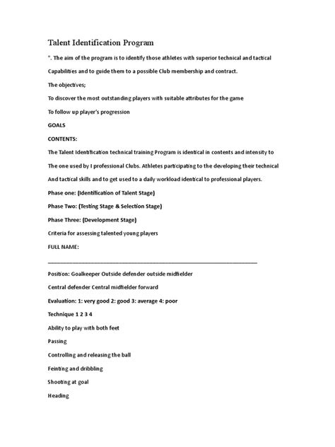 Image result for Talent Identification Program