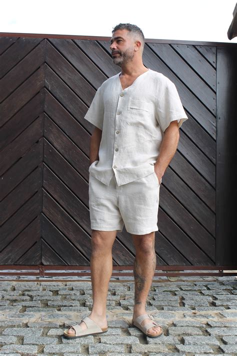 Mens Linen Pajamas Set/mens Pyjama Linen Pants/dover Linen Men Pajama ...