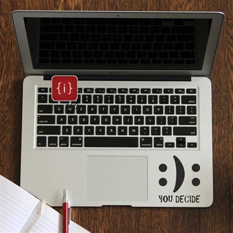 ISEE 360® You Decide Smiley Laptop Trackpad Laptop Stickers Vinyl Black ...