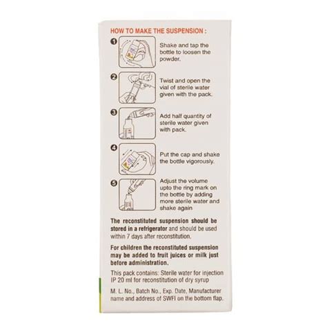 Zefu 125 MG/5ML Dry Syrup (30): Uses, Side Effects, Price & Dosage ...
