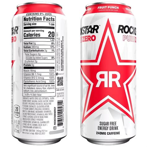 Rockstar Pure Zero Fruit Punch Energy Drink reviews ratings ...