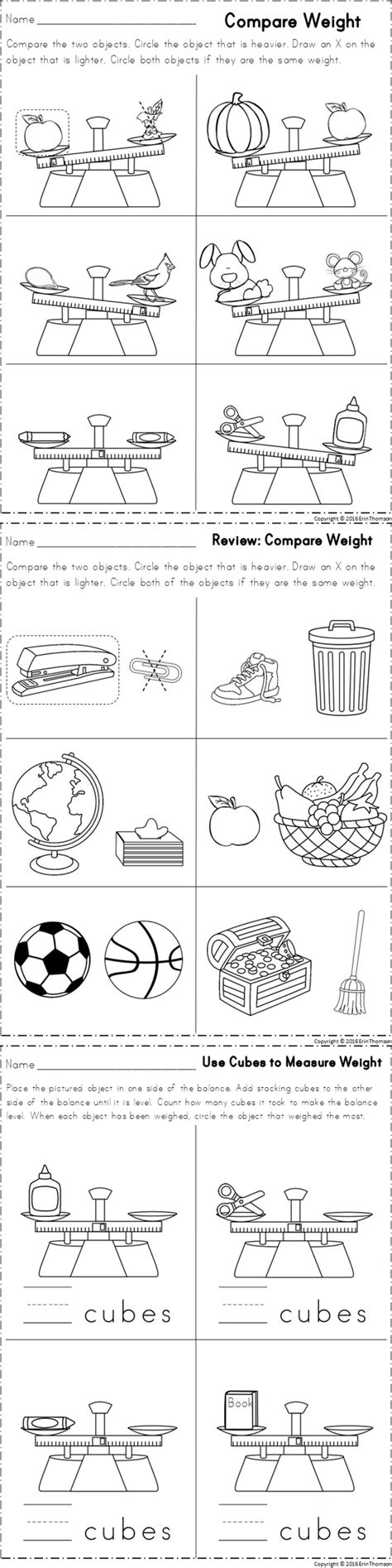 Image result for Kindergarten Math Measurement Worksheets