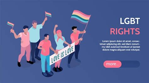 Lgbt rights isometric banner | Free Vector