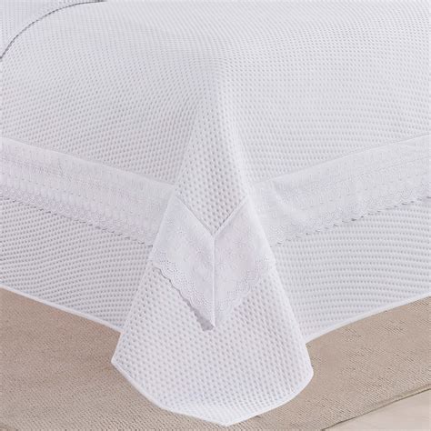 Cobre Leito Percal 300 Fios C/ Bordado Inglês Toque de Pluma Casal ...