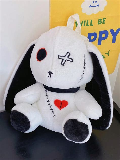 Horror Gothic Rabbit Plush Crazy Rabbit Plush Backpack, Strange Gothic ...