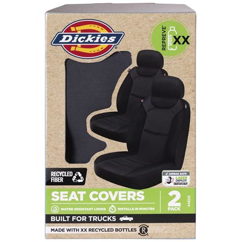 Dickies Black and Gray Truck Seat Covers 2 Piece