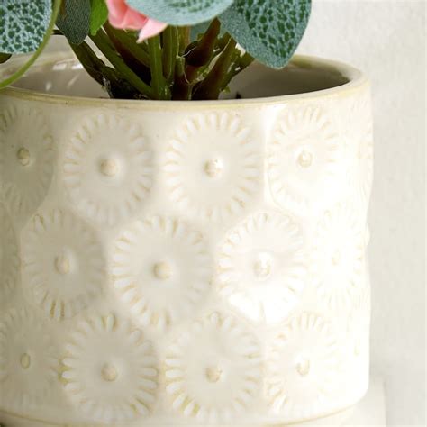 Buy Gloria Drape Artificial Rose Bud Hanging Creeper in Ceramic Pot ...