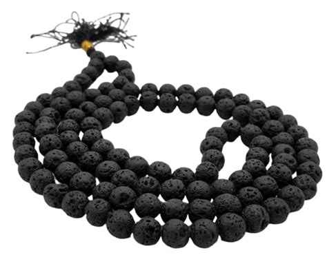 FOREVER Gems Religious Black Lava Stone Mala Original Certified Lava ...