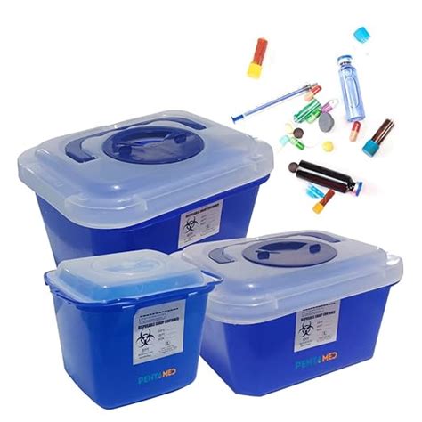 PENTAMED Blue Sharps Containers | Biohazard Needle and Syringe Disposal ...