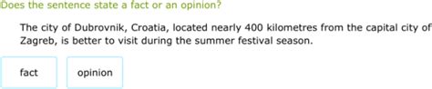 IXL - Distinguish facts from opinions (Class X English practice)