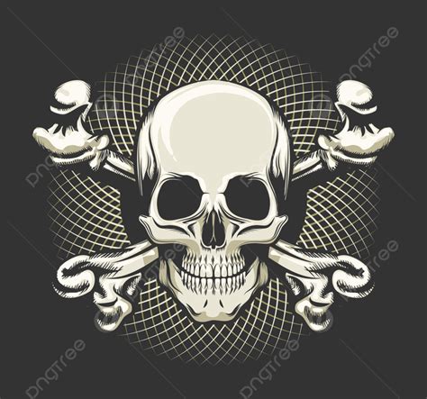 Emblem Of Human Skull And Crossbones, Element, Vintage, Tattoo PNG and ...
