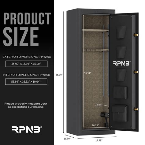 10 Gun Fireproof Biometric Digital Safe for Pistols and Rifles, Black ...