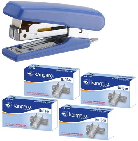 Kangaro MINI-10 Stapler With 4 Packets of Staple Pin No 10-1M Quick ...