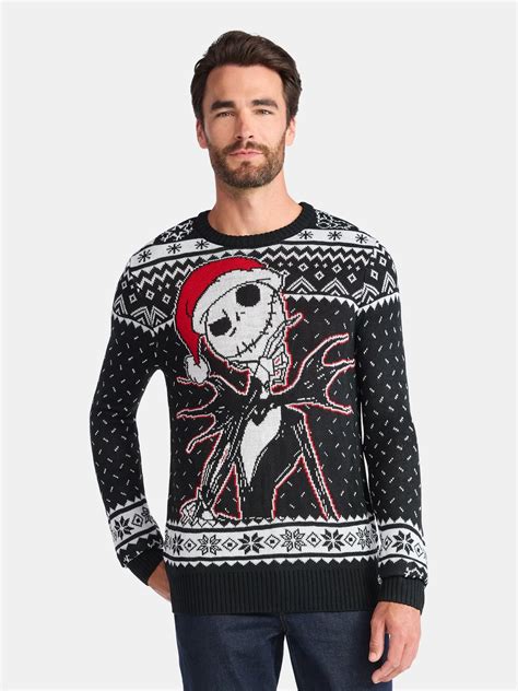 Disney Nightmare Before Christmas Men's and Big Men's Holiday Sweater ...