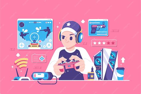 Online gaming concept illustration design | Premium Vector