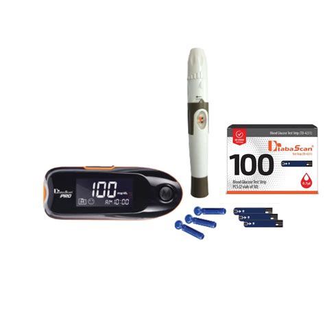 Diabascan Blood Sugar Testing Glucometer Machine with Free 100 Strips ...