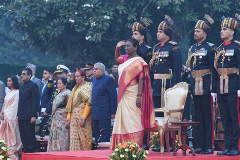The President of India, Smt Droupadi Murmu presented a new Standard of ...