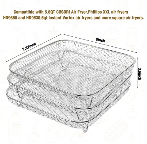 Buy 8 inch Air Fryer Rack for Instant Vortex Air Fryer, Philips,COSORI ...