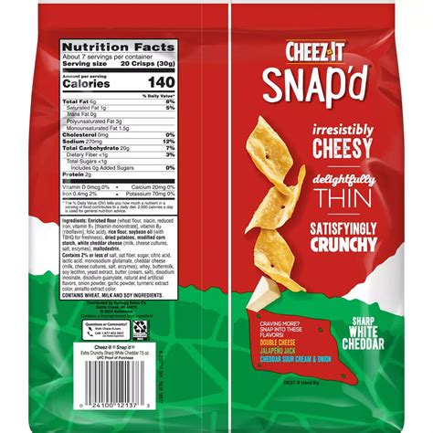 Cheez-It Snap'd Sharp White Cheddar Cheese Cracker Chips - Shop ...