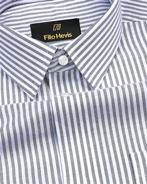 Men's Cotton Stripe Single Pocket Shirt-Grey, Regular Fit, All-Day Com