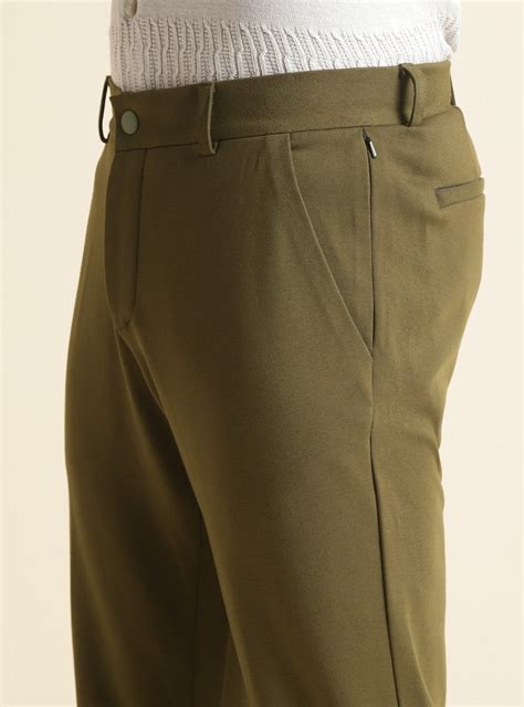 Buy Light Olive Trouser Casual Olive Solid Trouser for Men Online | Andamen