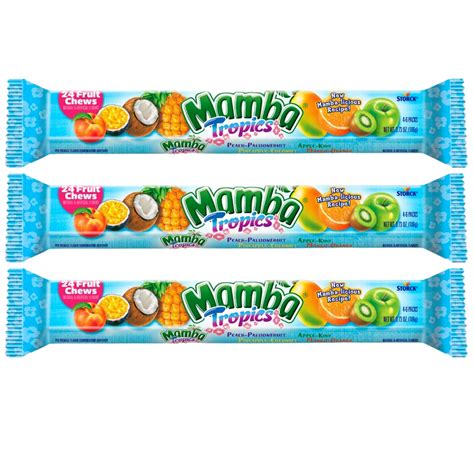 Mamba Tropics 24 Fruit Chews Candy Individually Wrapped Mixed Flavors ...