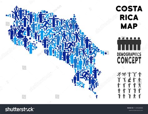 Vector Population Costa Rica Map Demography: เวกเตอร์สต็อก (ปลอดค่าลิขสิทธิ์) 1120568888