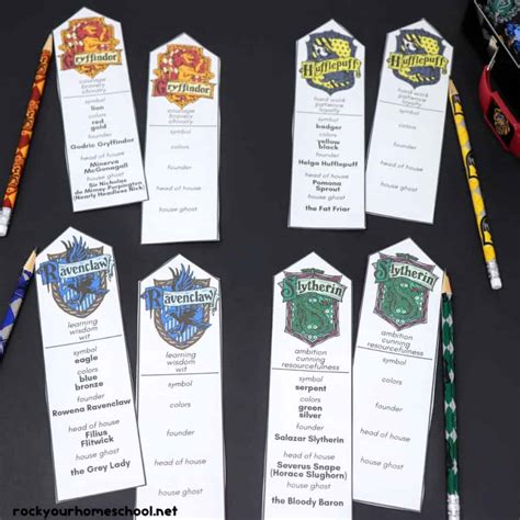Harry Potter House Bookmarks Ideas Harry Potter House Coloring