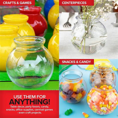 12 Pack 16 oz Clear Plastic Fish Bowls for Parties - Mini Drink Bowls ...