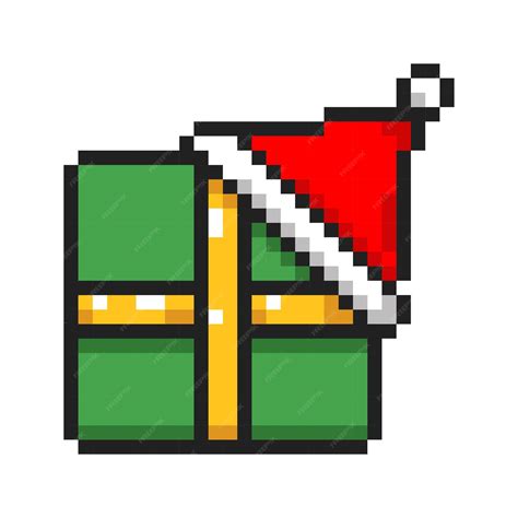Premium Vector | Pixel art christmas present pixel gift