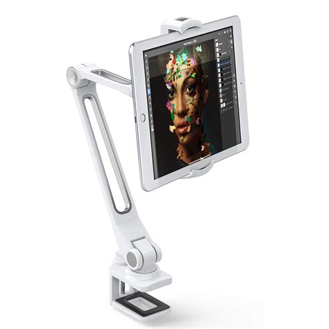 AboveTEK Sturdy iPad Holder, Aluminum Long Arm iPad Tablet Mount, 360 ...