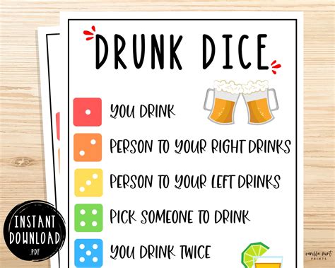Drunk Dice Drinking Game | Fun Party Games for Adults | Girls Night Out ...