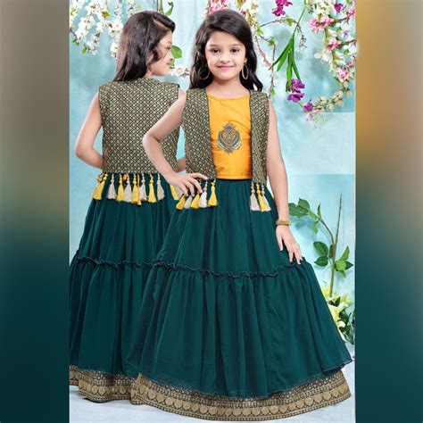 Buy Rama Yellow Girls Lehenga Choli – Mumkins