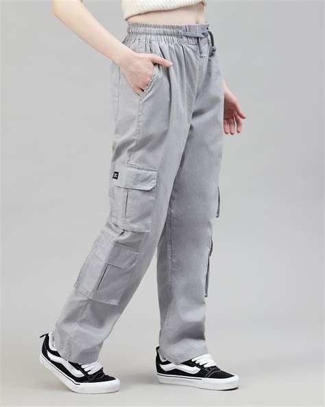 Buy Women's Grey Loose Comfort Fit Cargo Pants Online in India at Bewakoof