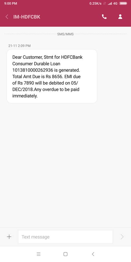 HDFC Bank — consumer durable loan | 2153679