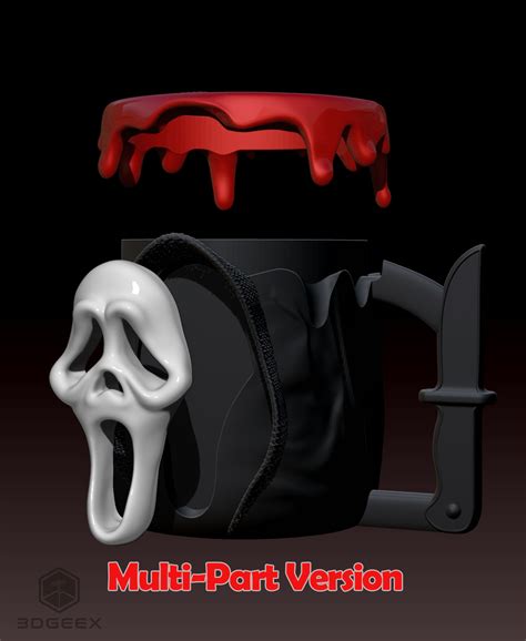 🧊 Ghostface Ice Cream Pint Holder・ STL File for 3D printing・Cults