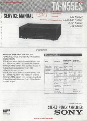 Sony TA-N55ES Service Manual PDF Free Download