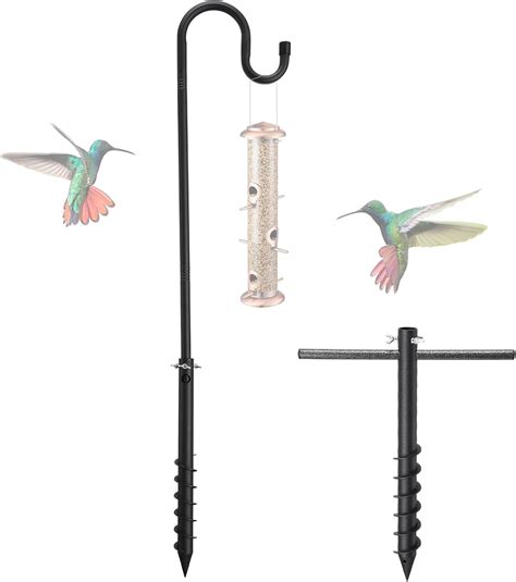 Amazon.com : Bird Feeder Pole, 108" Shepherds Hooks for Outdoor Heavy ...
