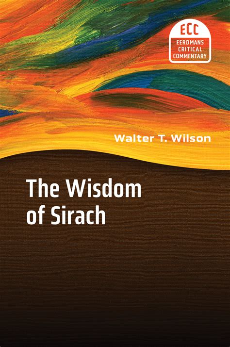 The Wisdom of Sirach (Eerdmans Critical Commentary | ECC) - Verbum