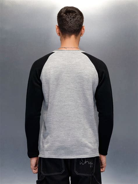 Men’s Textured Colorblock Pullover | Grey – Wrogn