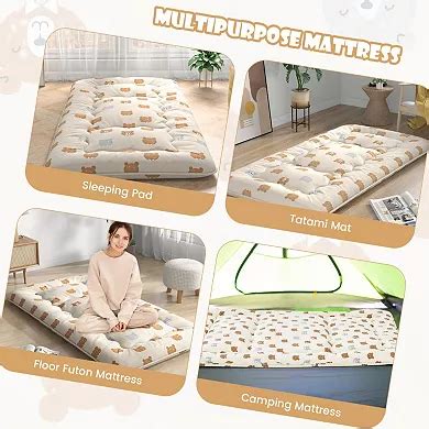 Foldable Futon Mattress With Washable Cover And Carry Bag For Camping ...