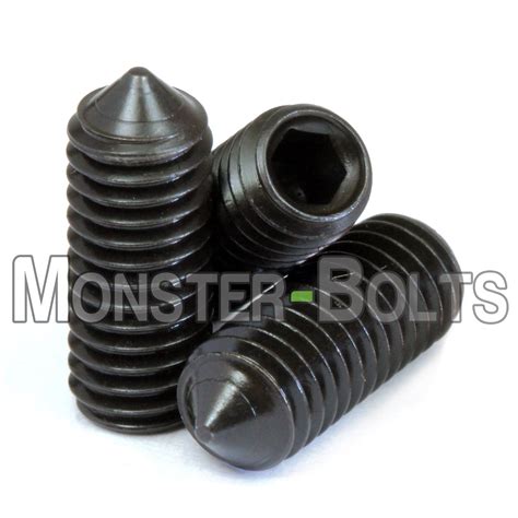#10-32 Cone Point Socket Set Screws – Black Oxide (Bulk)