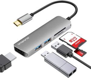 Aropana USB Type C Hub to HDMI 4K HD USB 3.0 2-port card reader SD TF ...
