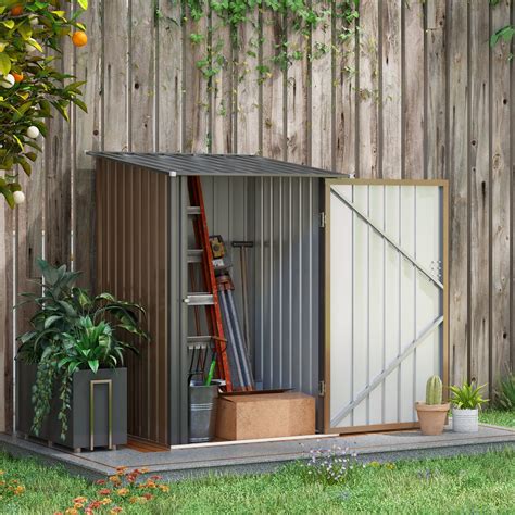 Outsunny Outdoor Metal Storage Shed 3.3' x 3.4' with Lockable Doors ...