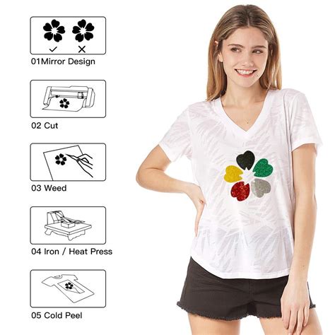 Buy Glitter Heat Transfer Vinyl HTV vinyl Roll for T-Shirt/Iron On Heat ...
