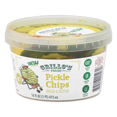 Amazon.com: Grillo's Pickles Bread & Butter Pickle Chips, 16 Fl Oz ...