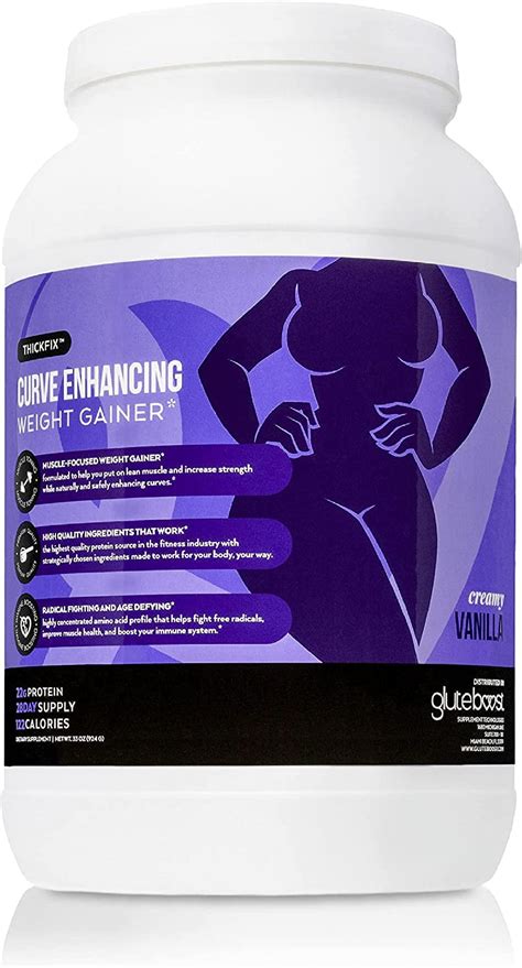 Gluteboost ThickFix Curve Enhancing Weight Gainer for Women, Grass Fed Whey Protein Powder Shake ...
