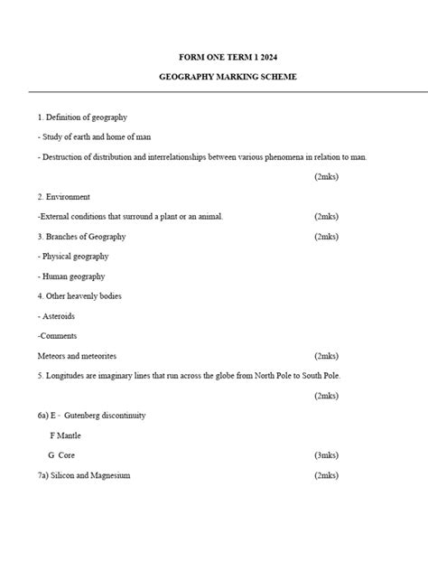 Image result for Form 1 Geography Test