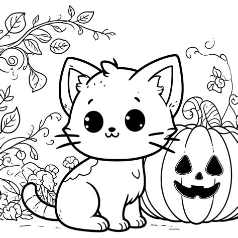 Halloween Cat For Kids coloring page - Download, Print or Color Online ...
